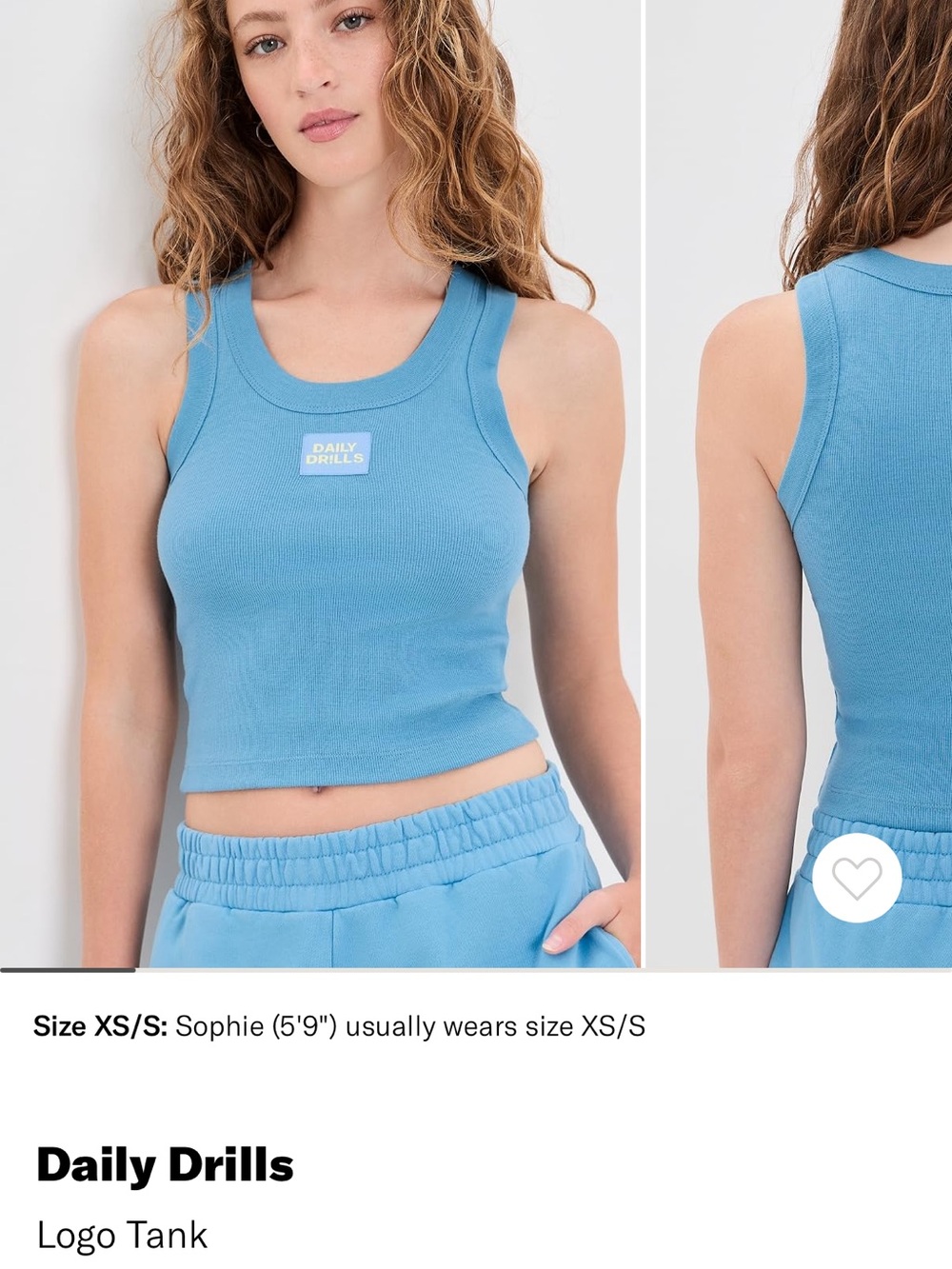 Daily Drills Sky Blue Ribbed Logo Tank